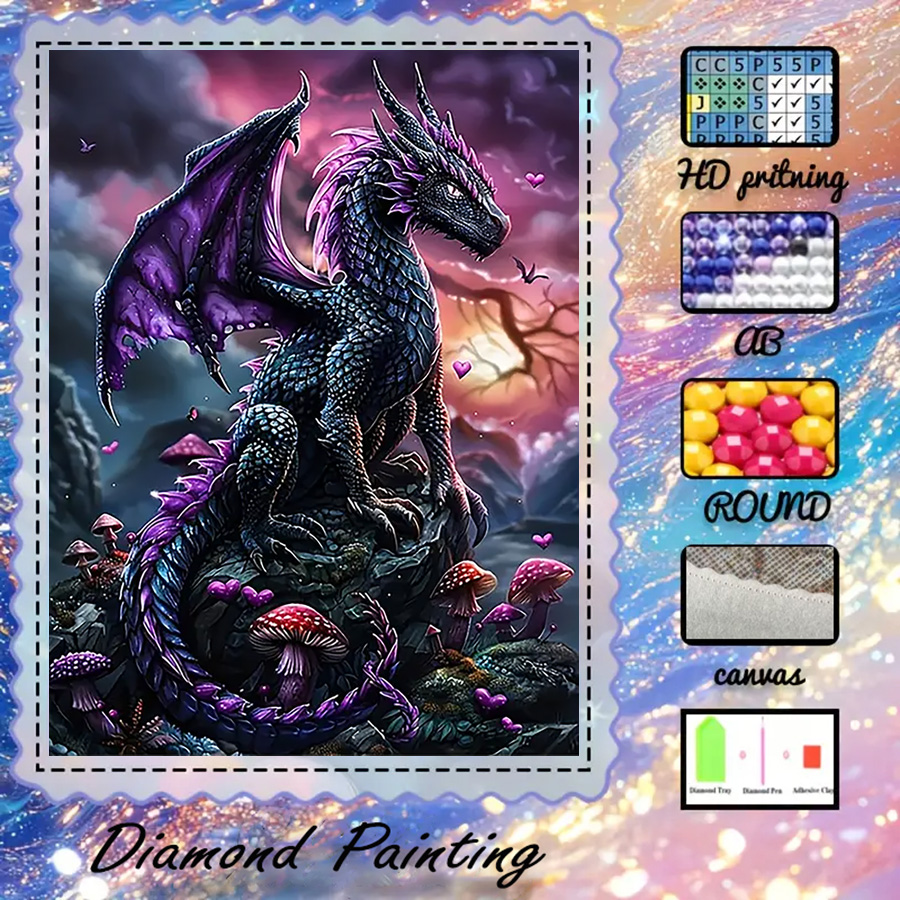 5D Diamond Painting Kit Full Drill - 1개 - 5D-DIY - 플로킹 천