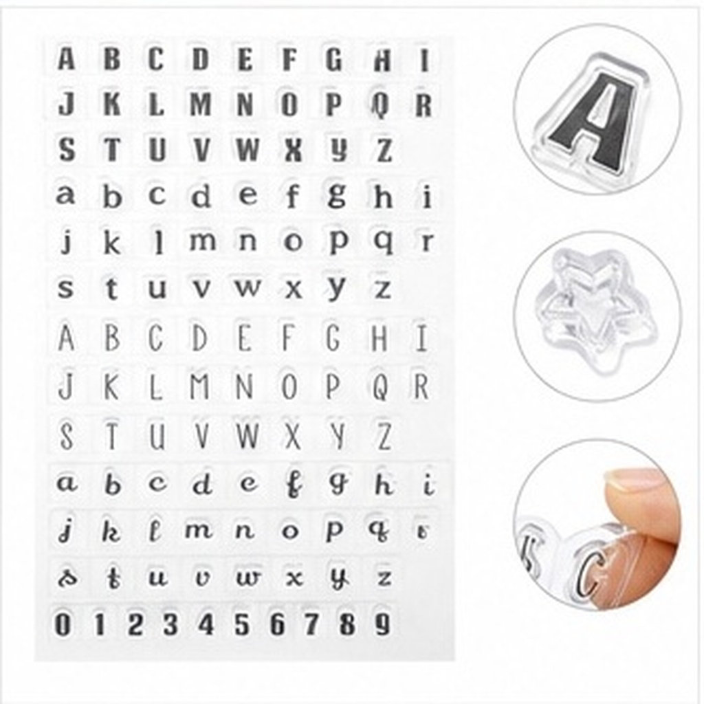 Clear Silicone Stamps For Card Making - 4개 세트 투명 실리콘 알파벳 스탬프,