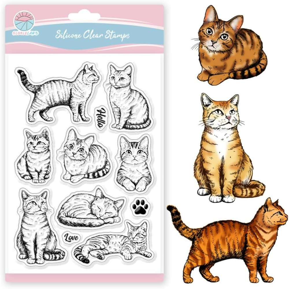 Clear Silicone Stamps For Card Making - 고양이 클리어 우표 현실적인 고양이 실리콘