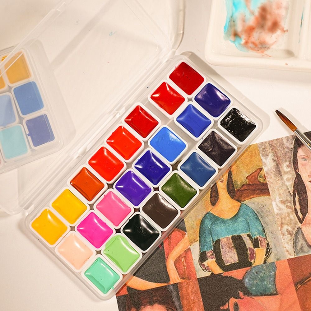 24색 수채화 물감 세트 각 색상 1ml 전문가용 색상 - Watercolor Paint Set Solid Pigment 리뷰 및 가격