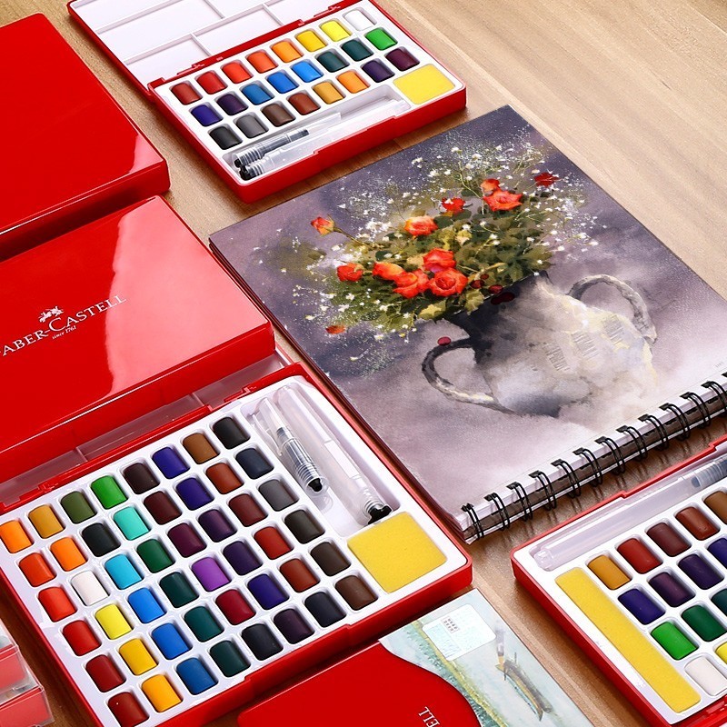 단색 수채화 페인트 세트, 아큐아렐라스 과슈물감 미술  - Watercolor Paint Set Solid Pigment 리뷰 및 가격