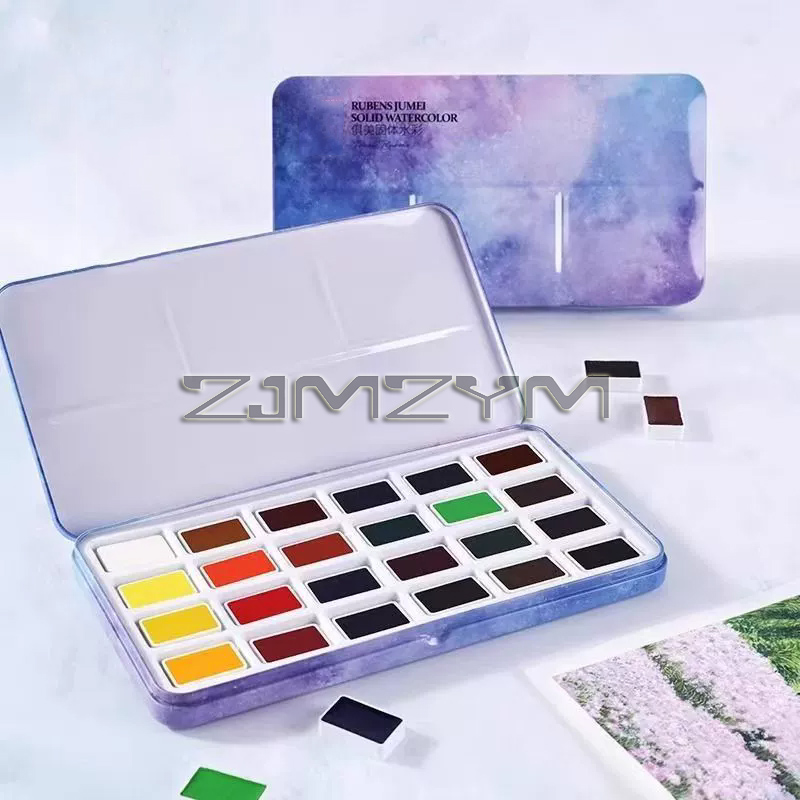 수채 물감 세트, 전문가용 수채 물감, 미술용 안료,  - Watercolor Paint Set Solid Pigment 리뷰 및 가격