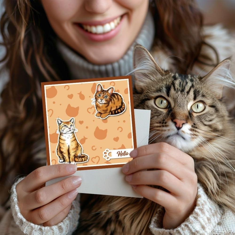 고양이 클리어 우표 현실적인 고양이 실리콘 클리어 스탬 - Clear Silicone Stamps For Card Making 리뷰 및 가격
